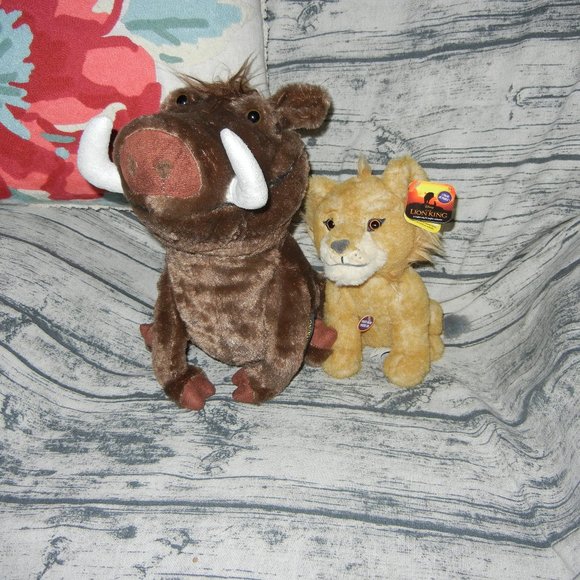 Disney The Lion King Movie Talking Pumbaa & Simba Plush  Pumba Sound Live - Picture 1 of 4
